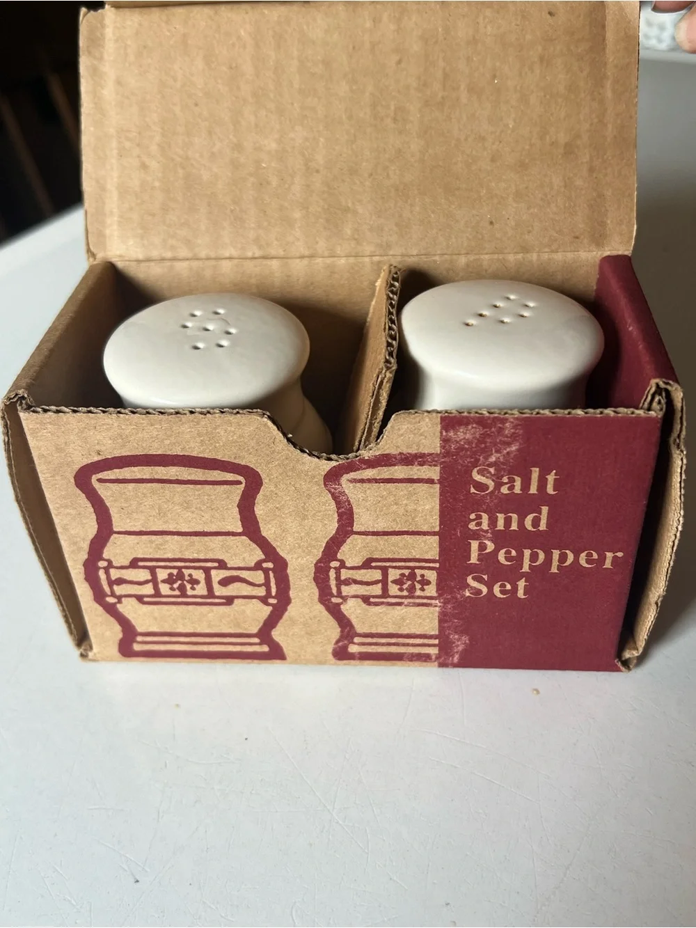 Longaberger Woven Traditions Blue Ceramic Salt & Pepper Shaker Set